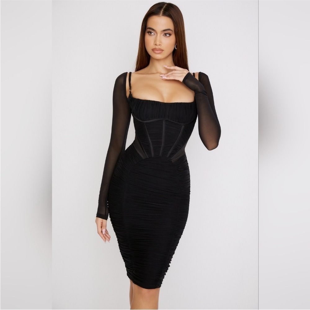 House of CB Black Freyja Long Sleeve Dress. New with tags. Size Large Plus